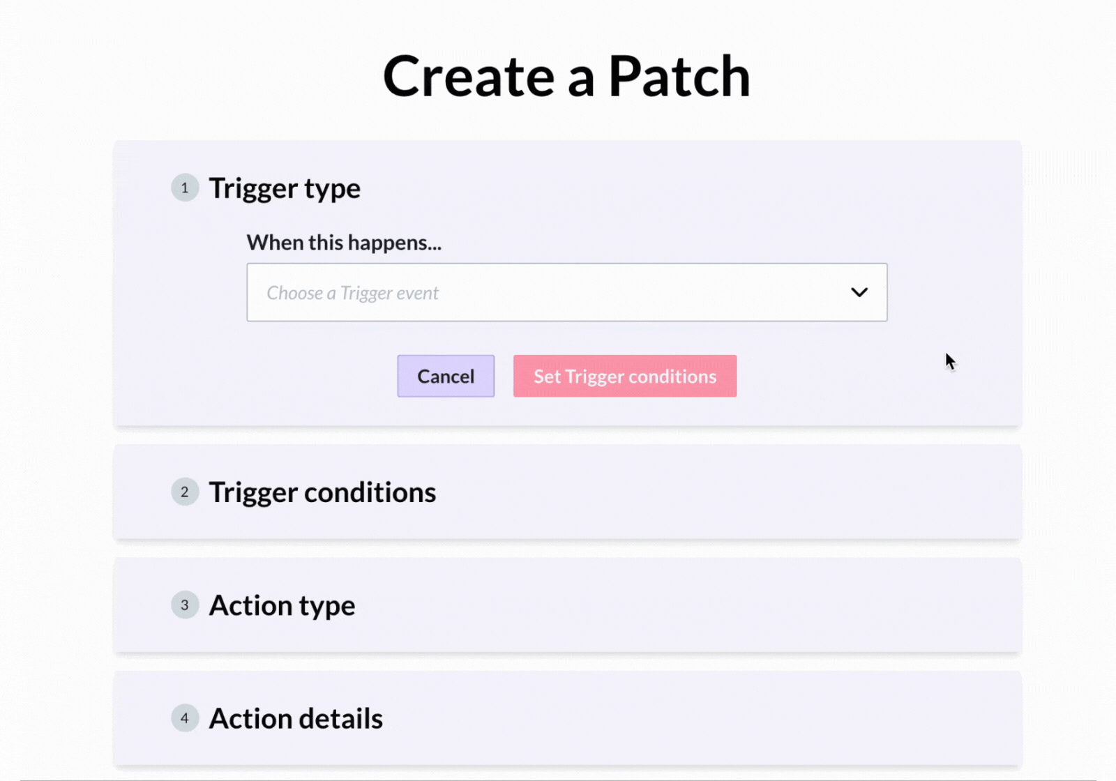 Using Esprezzo Dispatch web app to select an automation or alert trigger event